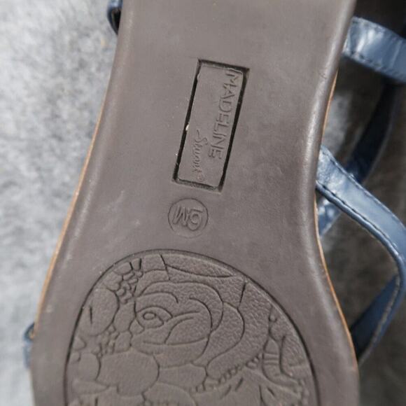 Madeline Stuart Shoes Womens 6 Sandals Fashion Flat Slingback Flower Stud Buckle - Picture 13 of 14